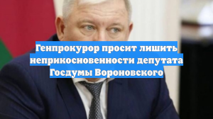 Генпрокурор просит лишить неприкосновенности депутата Госдумы Вороновского