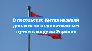 В посольстве Китая назвали дипломатию единственным путем к миру на Украине