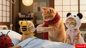 Как котик простудился