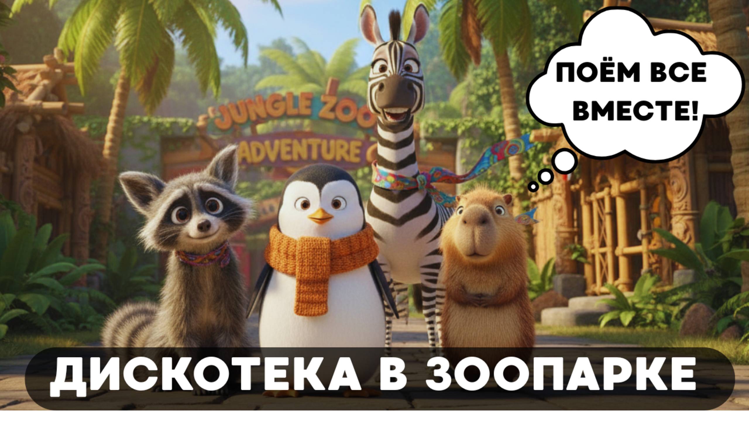 ДИСКО ЗООПАРК  Новая Детская Песенка  Мультики про Животных для Малышей