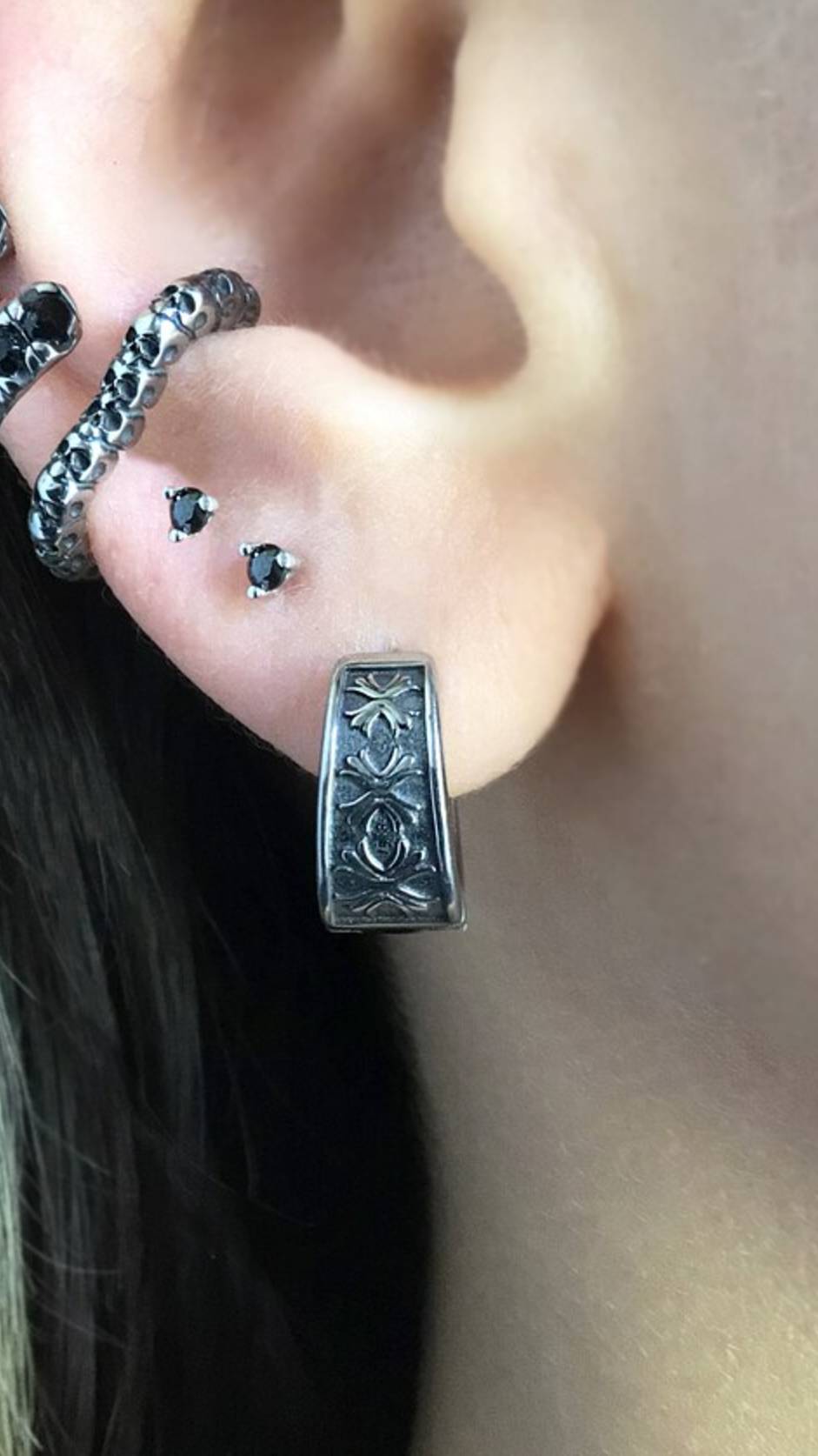 Серьги-конго "Стальные снежники" от StarfallShop Jewelry