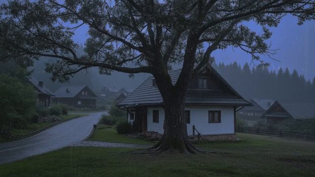Мягкий дождь у домика 🌧️ для отдыха и крепкого сна всю ночь