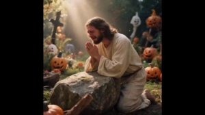 Иисус с разбитым Сердцем на Хеллоуин