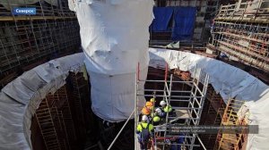 На стройплощадке реактора БРЕСТ-ОД-300 установили металлическую оболочку центральной полости реакто