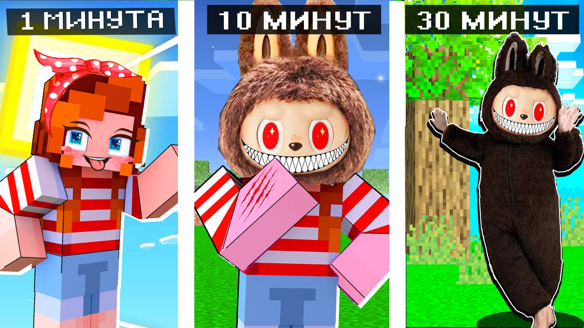 КАК МЕНЯЛАСЬ ИГРУШКА ЛАБУБУ В МАЙНКРАФТ  ИЗ ЯЙЦА В ДЕВУШКУ!