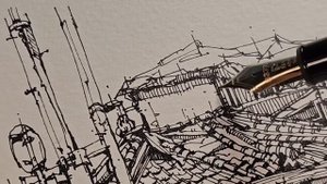 만년필로 그림 그리는 소리 SOUND and DRAWING by a Lamy fountain pen ✒ Side Street No Talking