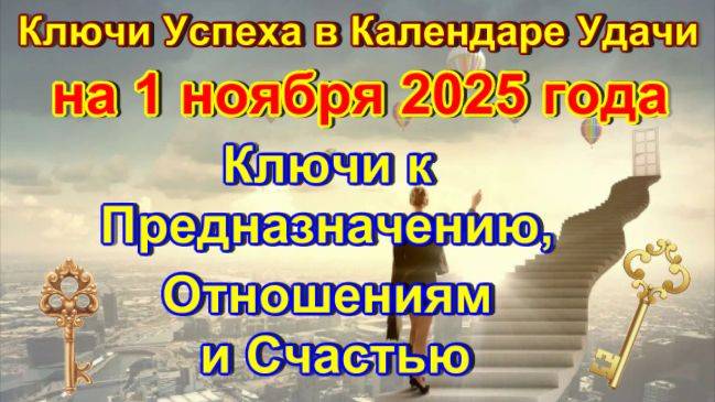 Ключи к Успеху в Календаре Удачи на 1 ноября 2025 года.Ключи к Предназначению, Отношениям и Счастью