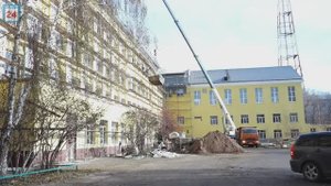 Неделя до финала наружных работ: фасад 1 абаканской школы в завершающей стадии