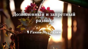 Дозволенный и запретный развод 🎙Рамин Муталлим