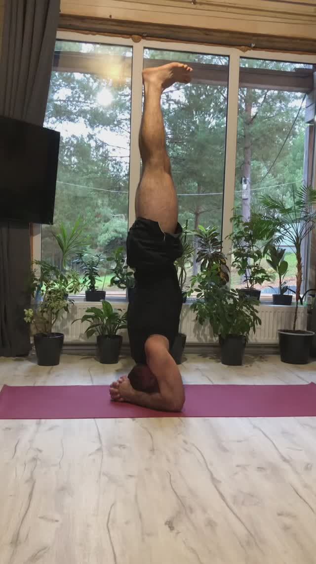 Йога - Саламба Ширшасана - стойка на голове с опорой смотреть онлайн