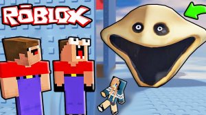 2 НУБА И ДЕВУШКА ПРО ДЕЛАЮТ ПОБЕГ ОТ СТРАШНОГО ЧЕРВЯ В ТРОЛЛЬ БАШНЕ В РОБЛОКС