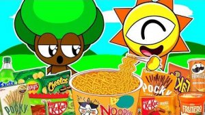 Incredibox Sprunki - Mr sun vs Mr Tree Convenience Store Yellow Green Food  _ Mukbang Animation