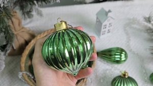 Набор ёлочных украшений ВИНЧЕНЦО, стекло, зелёный, 8-13 см, 8 шт., 685947-70-набор