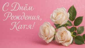 С Днём рождения Катя! Поздравления с днём рождения для Кати!( Лепестки Роз).
