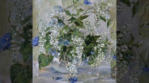 Живопись Оксаны Кравченко. Красота и гармония. 3. Цветы на окне.