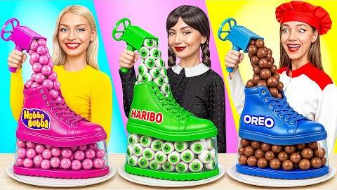 Кулинарный Челлендж | Уэнсдей Против Бабушки | Потрясающие Кухонные Лайфхаки Candy DO смотреть онлайн