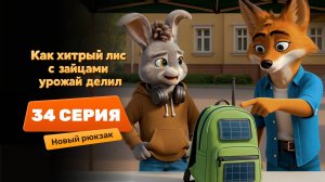 Серия 34 – Новый рюкзак | Как хитрый лис с зайцами урожай делил