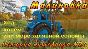 Farming Simulator 22. Малиновка. История нищеброда №25. Ход конём или море халявной соломы.