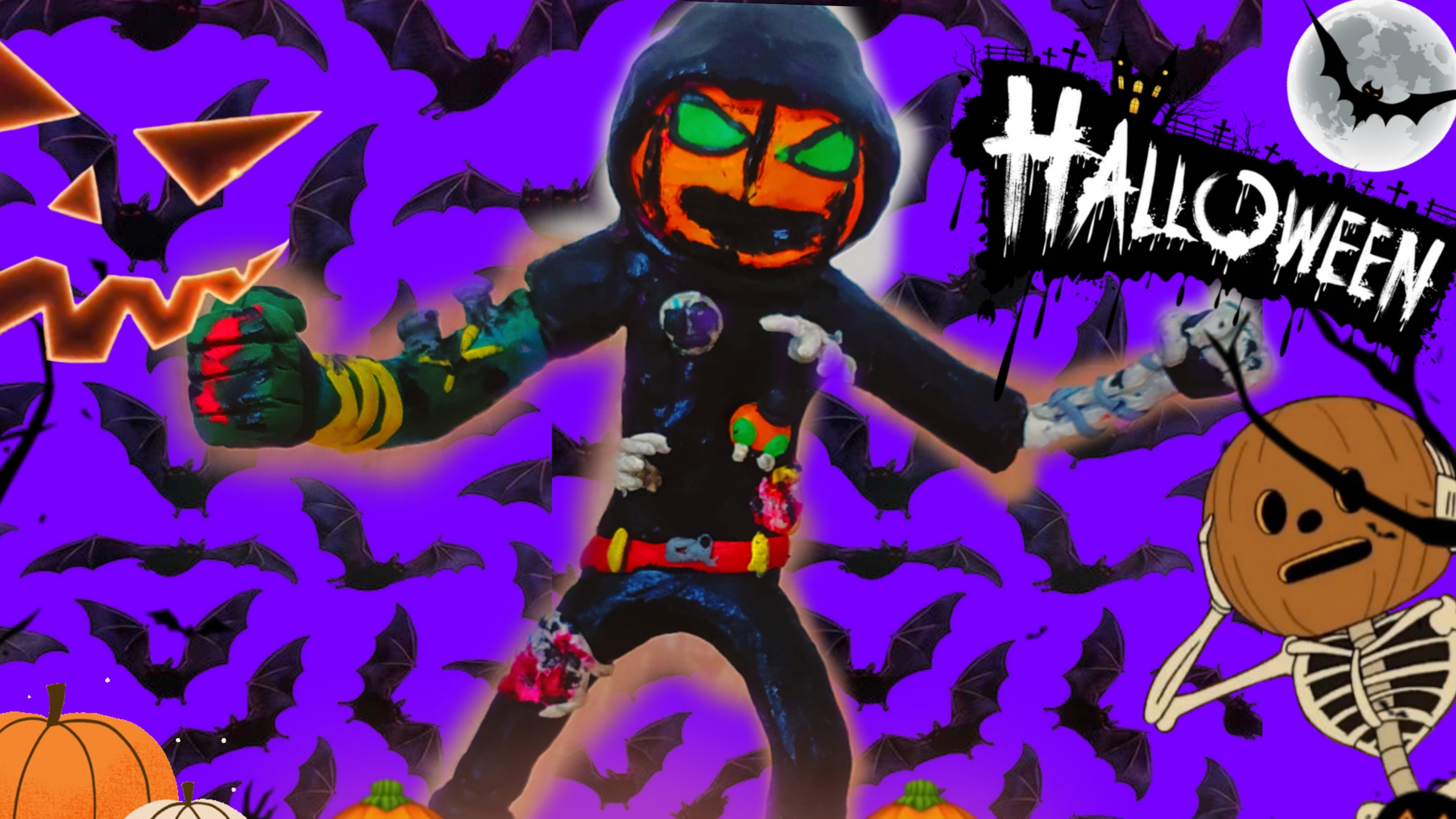 Слепил Хеллоуинского Титана|Из пластилина смотреть онлайн