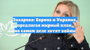 Захарова: Европа и Украина, предлагая мирный план, на самом деле хотят войны