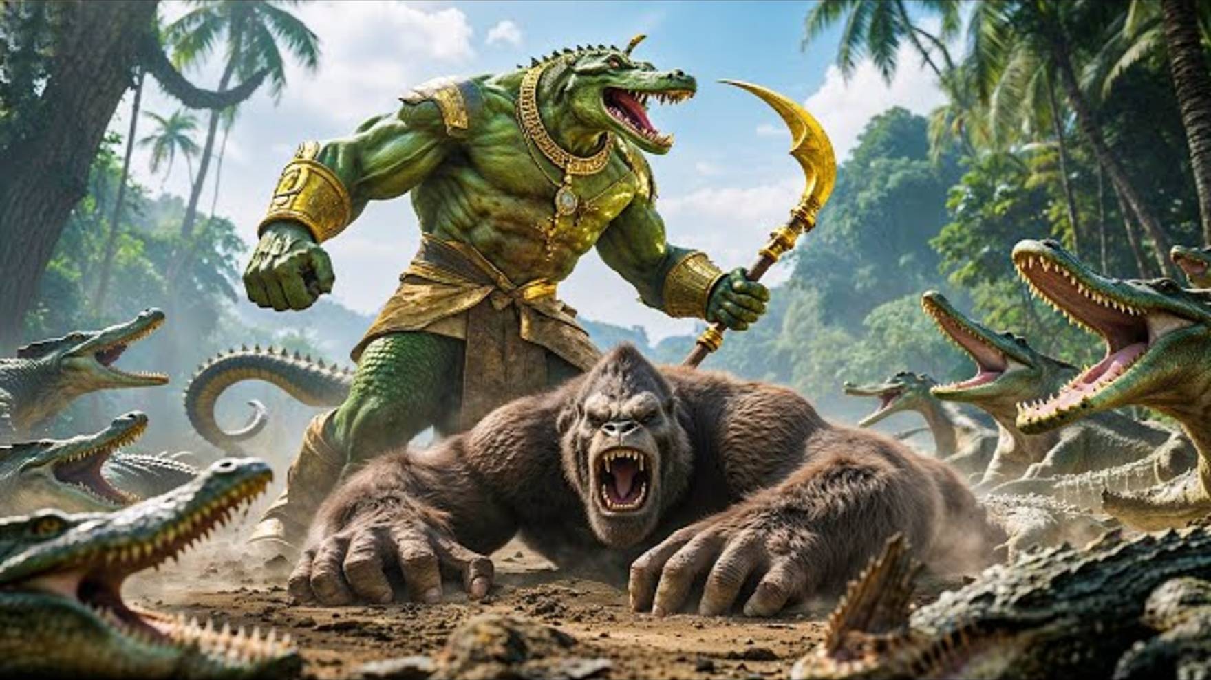 Кинг-Конг сражается с Собеком, Волчьим повелителем смотреть онлайн