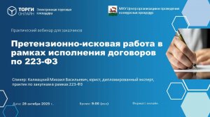 Претензионно-исковая работа в рамках исполнения договоров по 223-ФЗ