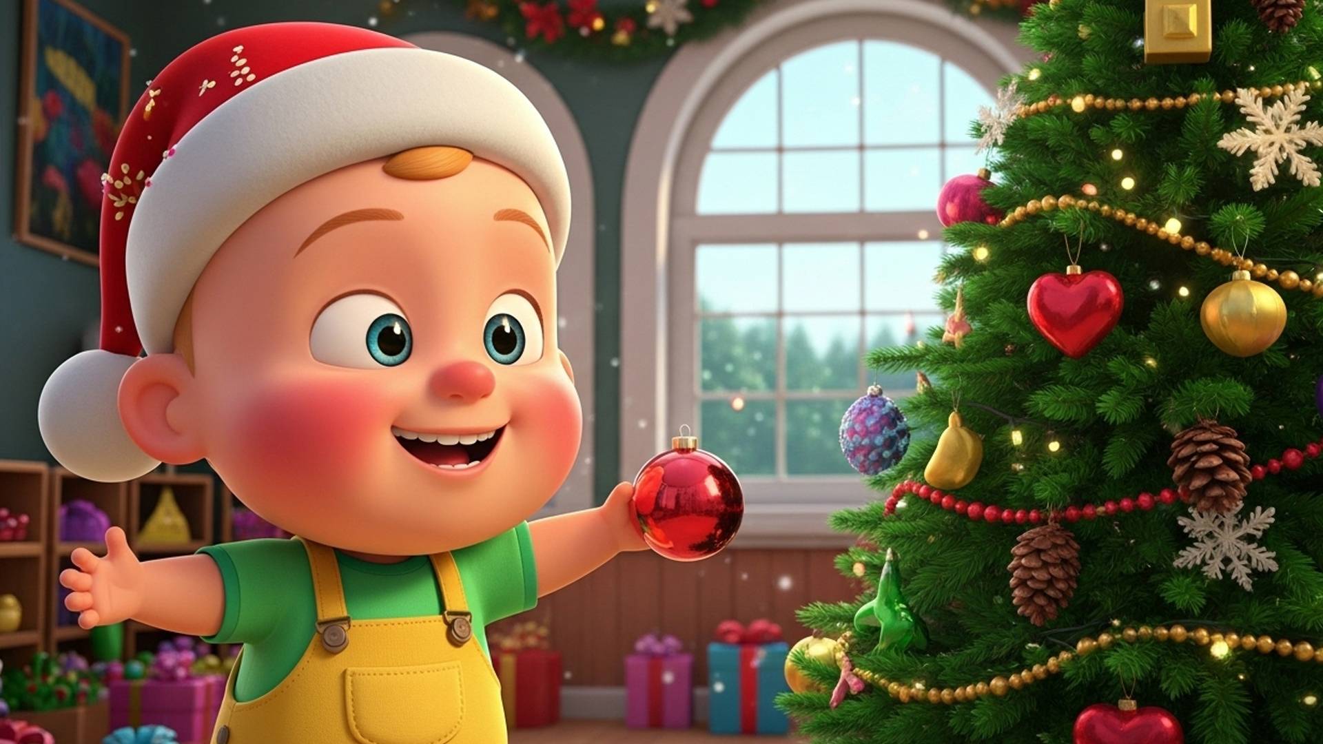 «Малыш наряжает ёлочку» — Весёлая новогодняя песенка смотреть онлайн