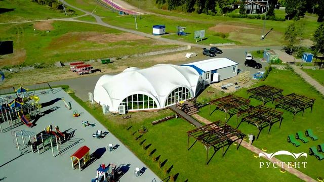 Арочный шатер 21x15 287м2 и тентовый ангар 24x12 288м2 в горнолыжном курорте Сорочаны