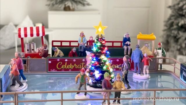 Настольная композиция 'Открытый новогодний каток', полистоун, динамика, музыка, 14871-lemax