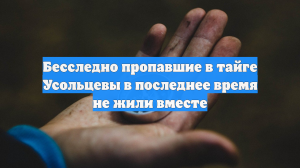 Бесследно пропавшие в тайге Усольцевы в последнее время не жили вместе