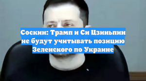 Соскин: Трамп и Си Цзиньпин не будут учитывать позицию Зеленского по Украине