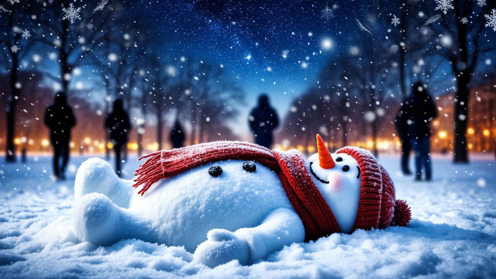 Над городом ночь