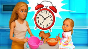 🕒Барби и Штеффи ПРОСПАЛИ! Утренняя суматоха и весёлый поворот 🏃🍼