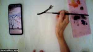 У-син (ветка хурмы, бабушка с внучкой около домов, дама в шляпке с девочкой)