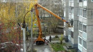 Высотные работы у дома №4 в Ефимьево города Вязники. Съемка 30.10.2025