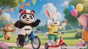 Весёлые животные на велосипедах 🚲  | Мультик для детей 😇