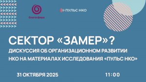 Сектор «замер»? Дискуссия об организационном развитии НКО на материалах исследования «ПУЛЬС НКО».