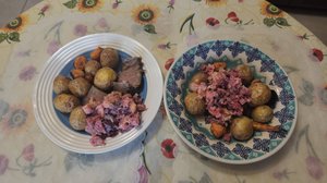 Сельдь под шубой с беби картофелем 🥔 🐟 🥚 🥕 🫛 😋