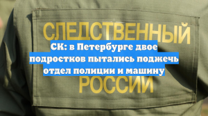 СК: в Петербурге двое подростков пытались поджечь отдел полиции и машину