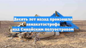Десять лет назад произошла авиакатастрофа над Синайским полуостровом