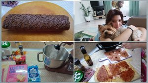 Мариную мясо.Крем для рулета.Ленивый "Наполеон".