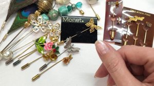 216. Распаковка большого лота с брошами-иглами. Часть 1