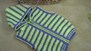 Детский жилет - безрукавка на молнии с капюшоном (на 2-3 года) + БОНУС. Вяжем с Оксаной Валерьевной