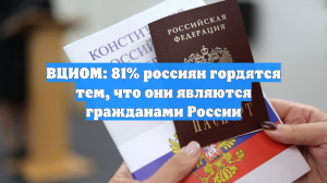 ВЦИОМ: 81% россиян гордятся тем, что они являются гражданами России