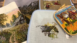 Вышивка крестом/«Утро августа» от Г.Томиной/Старт:»Засентябрило» от Н.Юркевич/Процессы.