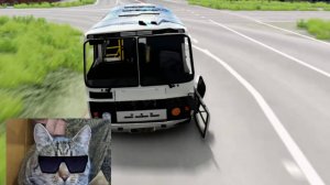 Пазик в BeamNG.drive делает крутое сальто.