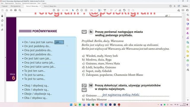 Hurra A2, урок 6 Сравнения. Porównywanie