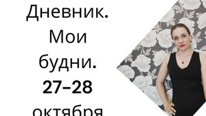 Дневник. Мои будни. 27-28 октября