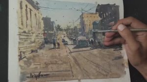 Акварельный пейзаж. Тени - это секрет шедевра