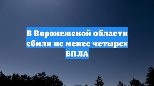 В Воронежской области сбили не менее четырех БПЛА